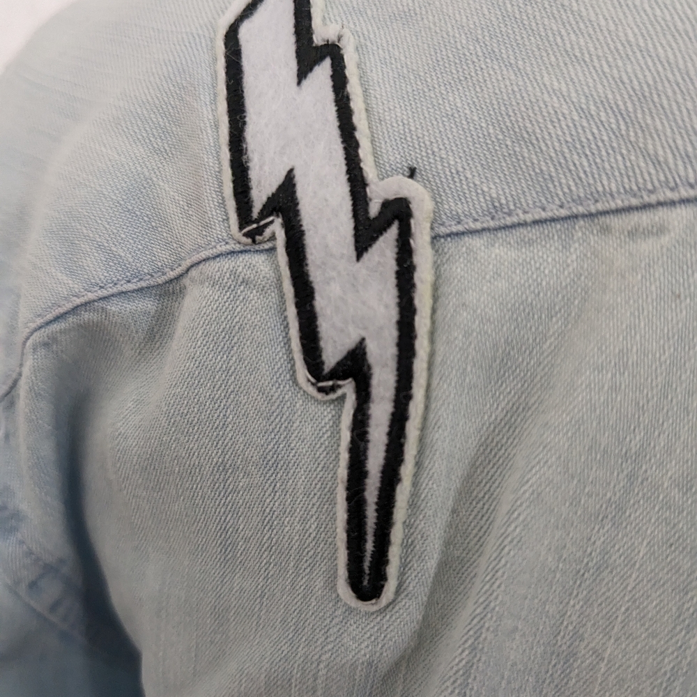 Rails Patch Chambray Button Front Shirt Size Xs - image 3